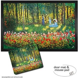 1art1 Claude Monet, The Artist‘s Family in the Garden Argenteuil, 1875 Deurmat (60x40 cm) + Muismat (23x19 cm) Cadeauset