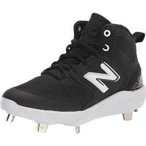 New Balance Men's Fresh Foam X 3000v6 Mid-Metal Baseball Shoe, Black/White, 12