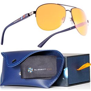 Blauw licht blokkerende bril van Element LUX - 99% Amber Blue Blocker Bril - voor betere slaap, gamen, vermoeide ogen, computer, Donker Amber - 99%, Medium/Large