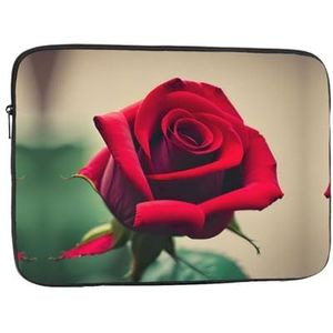 Zwarte Spin Duurzame Laptop Messenger Bag - Multifunctionele en Ultradunne Draagbare Laptop Tas Voor Zaken En Reizen, Een rode roos, 12 inch