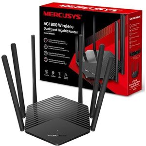 MERCUSYS MU-MIMO Wireless AC1900 Dual-Band Gigabit Router, WLAN-snelheid tot 1300 BPS / 5 GHz + 600 Mbps / 2,4 GHz, ondersteunt ouderlijk toezicht, wifi voor gasten (MR50G)