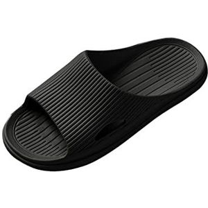 IQYU Home Slippers Badslippers, flipflops, heren, zakelijke schoenen, trekking, wandelschoenen, vrouwen, strandsandalen, antislip, lichte platte slipsandalen, antislip sandalen, zwart (A), 38/39 EU