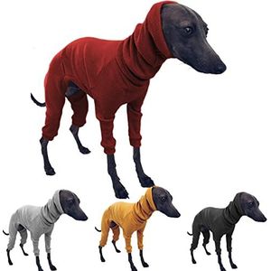 DXFWYTZQ Winter Hondenjas Jas Strakke Hond Hoodie Hond Jumper Trui voor Windhond Whippet (S, Rood)