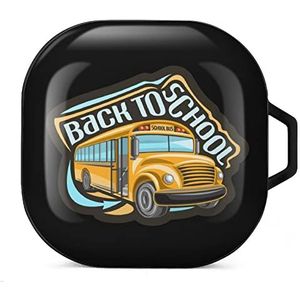 Schoolbus terug naar school oordopjes hoesje compatibel met Samsung hard shell beschermhoes zwart-stijl