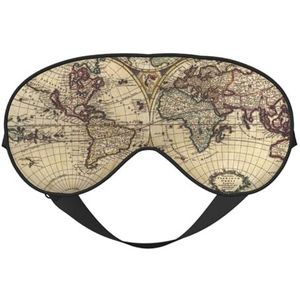 YFSGDLBN Oude Kaart Wereldbol gedrukt Zacht Oogmasker Slaap Aid Oogmasker Verduisterend Slaapmasker