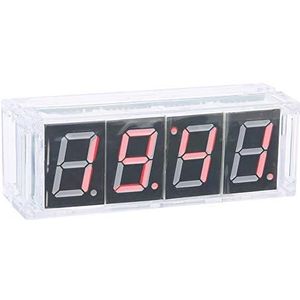 4-cijferige klok DIY-kit Digitale LED-klokkit Automatische weergave Tijd/temperatuur Elektronische doe-het-kit Klok(Rood)
