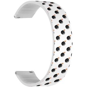 RYANUKA Solo Loop band compatibel met Ticwatch Pro 3 Ultra GPS/Pro 3 GPS/Pro 4G LTE / E2 / S2 (Bombs Flat Style On White) Quick-Release 22 mm rekbare siliconen band band accessoire, Siliconen, Geen