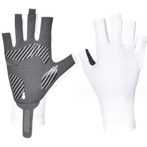 Sporthandschoenen Handschoenen Voor Heren En Dames Halfvingersport Op Zoek Naar Fitnesshandschoenen Fitness Mountainbike (Color : White, Size : Large)