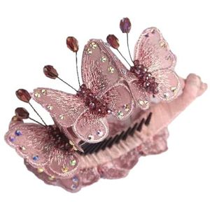 Strass Versierd Elegante Paardenstaart Houder Clip Fancy Vlinder Mode Decoratieve Casual Eenvoudige Haar Broodje Clip