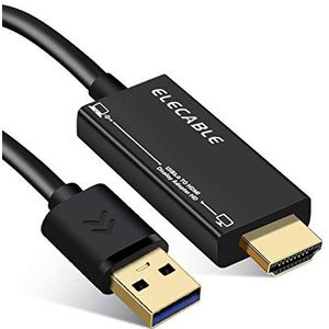 USB naar HDMI adapterkabel met audio voor Mac OS Windows 10/8/7/Vista/XP, USB 3.0 naar HDMI Male HD 1080P Monitor Display Video Adapter/Converter Cord. (1.8m)