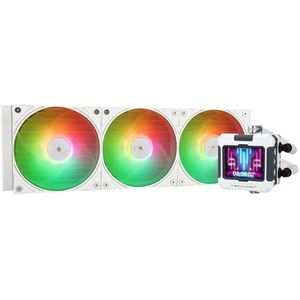 Thermalright Frozen Warframe 360 White ARGB CPU-waterkoeling, 360 AIO-koeling, IPS 320 x 240 resolutie LCD-scherm, vloeibare CPU-koeler voor AMD/Intel vloeibare CPU-koeler: LGA1700/AM4/AM5