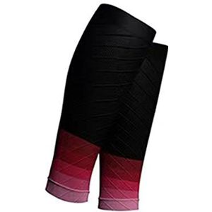 Lin's Liliana Kuitbandage, kuitbandage, kuitcompressiekousen voor dames en heren, warme kousen, kuitsteunkousen, beenwarmers voor sport, voetbal, hardlopen, basketbal (draad zwart rood)
