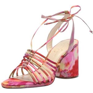 Jessica Simpson Cahna sandaal met hak voor dames, Roze Rode Combo, 40.5 EU