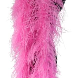 6-laags veelkleurige struisvogelveren boa pluizige struisvogelveren sjaal trim DIY bruiloft feestkleding naaien decoratieve ambachten-diep roze-6-laags 2 mete