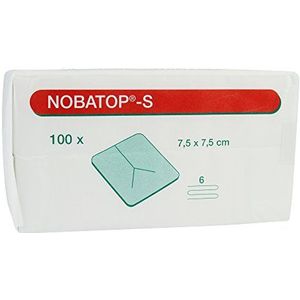 NOBATOP®-S Sleufkompres niet steriel 100 stuks, afmetingen: 7,5 x 7,5 cm