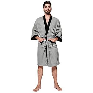 BADA - Kimono Robe - Badjas - B-grijs - Lichtgewicht - Zachte Katoen Wafel