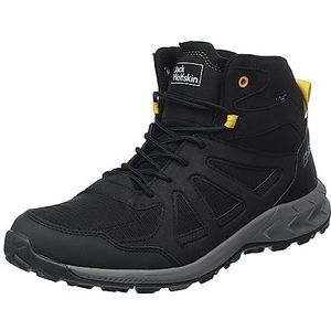 Jack Wolfskin Herren Woodland 2 Texapore Mid M Sneaker, Black/Burly Yellow Xt, 45.5 EU