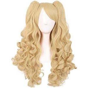 Pruik Pruiken Pruik 28 ""/70 Cm Lang Krullend Clip Op Paardenstaarten Cosplay Pruiken Voor Meisjes Kostuum Party Kostuum Party Christamas Accessoire Pruik Voor Dagelijkse Feestkleding (Color : F, Siz