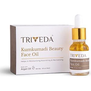 TRIVEDA Kumkumadi Face Oil | 15 ml | Koudgeperste arganolie, saffraanolie | Helpt bij donkere vlekken, pigmentatie, ongelijke huidskleur en saaiheid