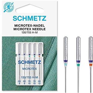 SCHMETZ 130-705M-ASS Microtex 5 naalden 60-80, zilver