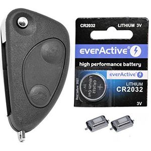 Repair reparatieset klep auto sleutel behuizing 2 toetsen onbewerkt 2X drukknoppen 1x CR2032 batterij voor ALFA Romeo