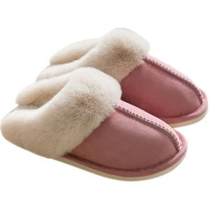 Zachte Warme Harige Comfortabele Slides Winter Slippers Casual Ademend Unisex Slip Op Fuzzy Thuis Slippers Zacht Warm, roze, One Size