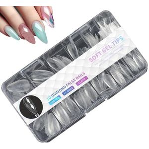 Nagels Press- , transparante valse nagel in amandelvorm - verwijderbare volledige dekking acryl nagels manicure benodigdheden voor manicure liefhebbers, thuis, salongebruik