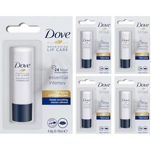 Lippenbalsem | Dove Nourishing Lipcare 4,8 g | Essentieel intensief | Lippenverzorging (4 stuks)