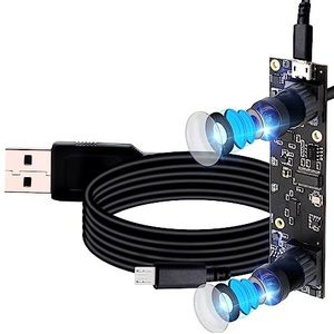 USB Camera Dual Lens 1080P 3D Stereo VR HD Camera, USB2.0 Video Webcam Module voor Android, Linux, Windows, 2 MP Web USB Beveiligingscamera voor Mensen Telsysteem, Stereoscopische Computer Vision