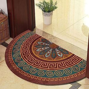 Guest Ruyunlai Halve cirkel tapijt voor gepersonaliseerde deurmatten entree deur welkom binnen matten rond buiten buiten binnen tapijt voor achterdeur baksteen rood 60x100cm