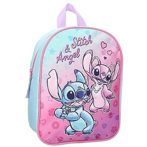 Disney Lilo & Stitch Rugzak Stitch en Angel Hello Cutie, rugzak voor kinderen, school, kleuterschool, kleur roze, afmetingen 29 x 22 x 9 cm, Meerkleurig., One size