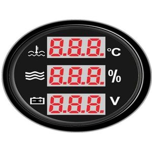 Digitale 52 mm meter 3-in-1 multifunctionele toerenteller/watertemperatuurmeter/oliedrukmeter/voltmeter/brandstofmeter for auto en boot voor brandstoftankniveaubewaking(R)