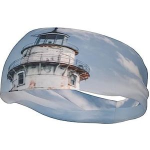 Lighthouse Ocean Print Hoofdband Zweetbanden Unisex Super Zachte Stretch Antislip Wicking Zweetband voor Outdoor Sport