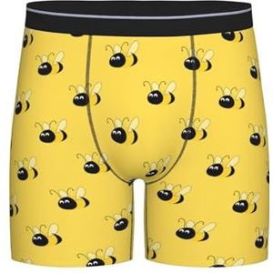 GRatka Boxer slips, heren onderbroek Boxer Shorts been Boxer Slip Grappige nieuwigheid ondergoed, hommel gele print, zoals afgebeeld, M
