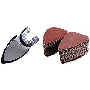 Oscillerende Multitool Schuurvinger Pad Oscillerende Accessoire Kit, Multitool Oscillerende Schuurpapier Schuurpapier Driehoekige en Vinger Schuurpad Houder voor Slijpen Polijsten, Fit Milwaukee, 51 s