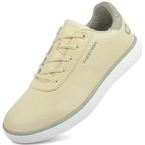 SDEQA Waterdichte golfschoenen voor dames, zonder spikes, antislip golfschoenen voor buiten, voor golfers,Beige,36 EU