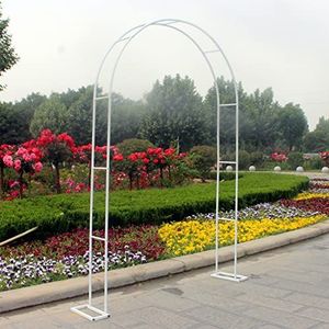 Rozenboog, metalen tuin huwelijksboog loopbrug, pergola prieel trellis bloemenstandaard, for alle soorten klimplanten wijnstokken, park/tuin decor(White,200x230x25cm)