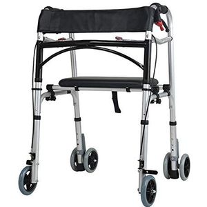 Zwaar uitgevoerde medische rollator voor senioren, opvouwbare rollators voor volwassenen met 4 wielen, badzitje en handrem, belasting 150 kg/330 lbs Decoration