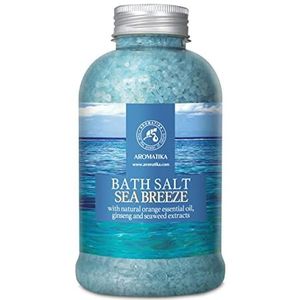 Badzout ''Sea Breeze'' 600g Zeezout - Tegen Acne - Droge Huid - Spierpijn - Vermoeidheid - Huidverzorging - Aromatherapie - Anti-Stress - Bad - Spa - Wellness - Ontspanning - Anti-Aging