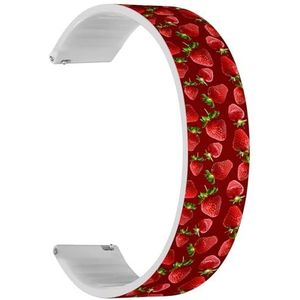 Solo Loop band compatibel met Garmin Forerunner 255/255 Music, 265, 745, Venu 2, Venu 3, Vivoactive 4 (Strawberries Food) Quick-Release 22 mm rekbare siliconen band, accessoire, Siliconen, Geen