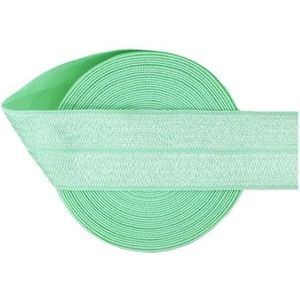 Glanzende vouw over elastiek 1"" 25mm Solid Spandex Satijnen Band Singelband Lingerie Ondergoed Jurk Naaien Trim 2 5 10 Yard-Pastel Groen-25mm-5 Yards