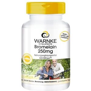 Bromelaïne 250mg - hoge dosering - 500 capsules - bulk - veganistisch - ananas enzym | Warnke Vitalstoffe - Duitse apothekerskwalitei