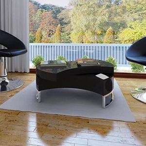 Prolenta Premium - Moderne en verstelbare salontafel in zwart met glitter