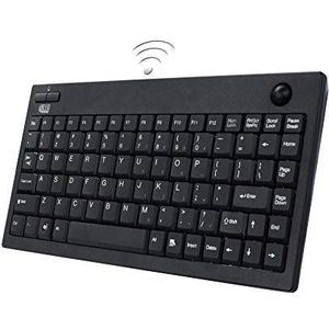 ADESSO WKB-3100UB Draadloos Mini Trackball-toetsenbord - Compacte indeling met 87 toetsen, ingebouwde 800 DPI optische trackball, 24 GHz RF draadloze technologie, USB-interface, bereik van 30 voet