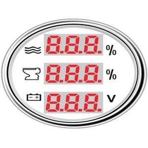 Digitale 52 mm meter 3-in-1 multifunctionele toerenteller/watertemperatuurmeter/oliedrukmeter/voltmeter/brandstofmeter for auto en boot voor brandstoftankniveaubewaking(S)