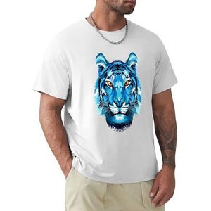 Heren T-shirt tijger korte mouwen T-shirt ronde hals T-shirt voor mannen, Tijger1, XXL