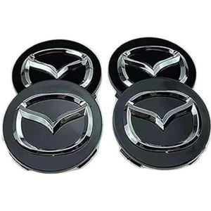 4 stuks auto wielnaafdoppen voor Mazda CX-60 2022-2024 56mm auto wieldoppen wieldoppen vervangende stickers