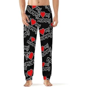 I Love My Mommy Pyjama voor heren, zachte loungebroek met zak, slaapbroek, loungewear