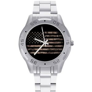 Amerikaanse Vlag Desert Camouflage Mannen Zakelijke Horloges Legering Analoge Quartz Horloge Mode Horloges