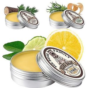 Baardbalsem baardwas voor mannen - voedende baard conditioner baard moisturizer bevat shea baard boter + bijenwas + jojoba olie - geurende baardontharder styling balsem 60ml (bos, 60ml (Citrus, 60ml)